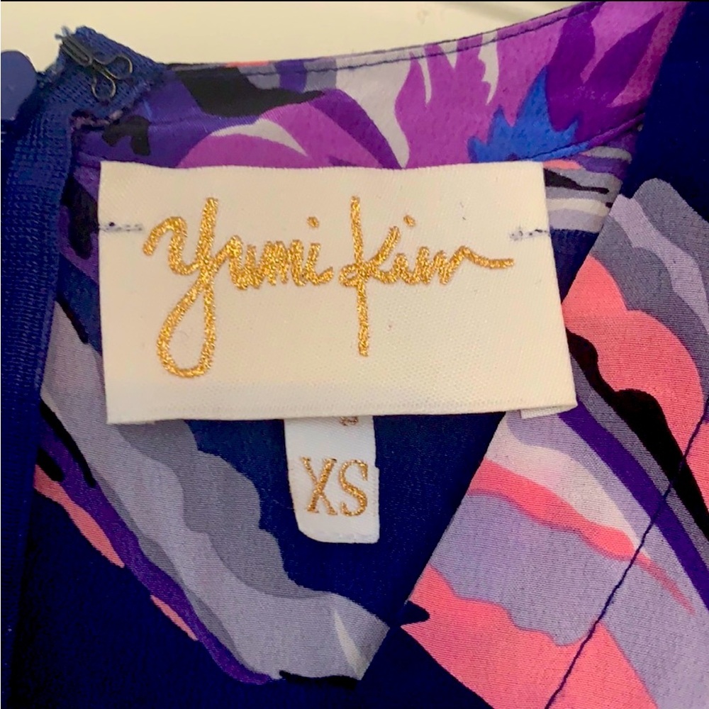 Yumi Kim Purple Blue Floral Silk Mini Dress XS
